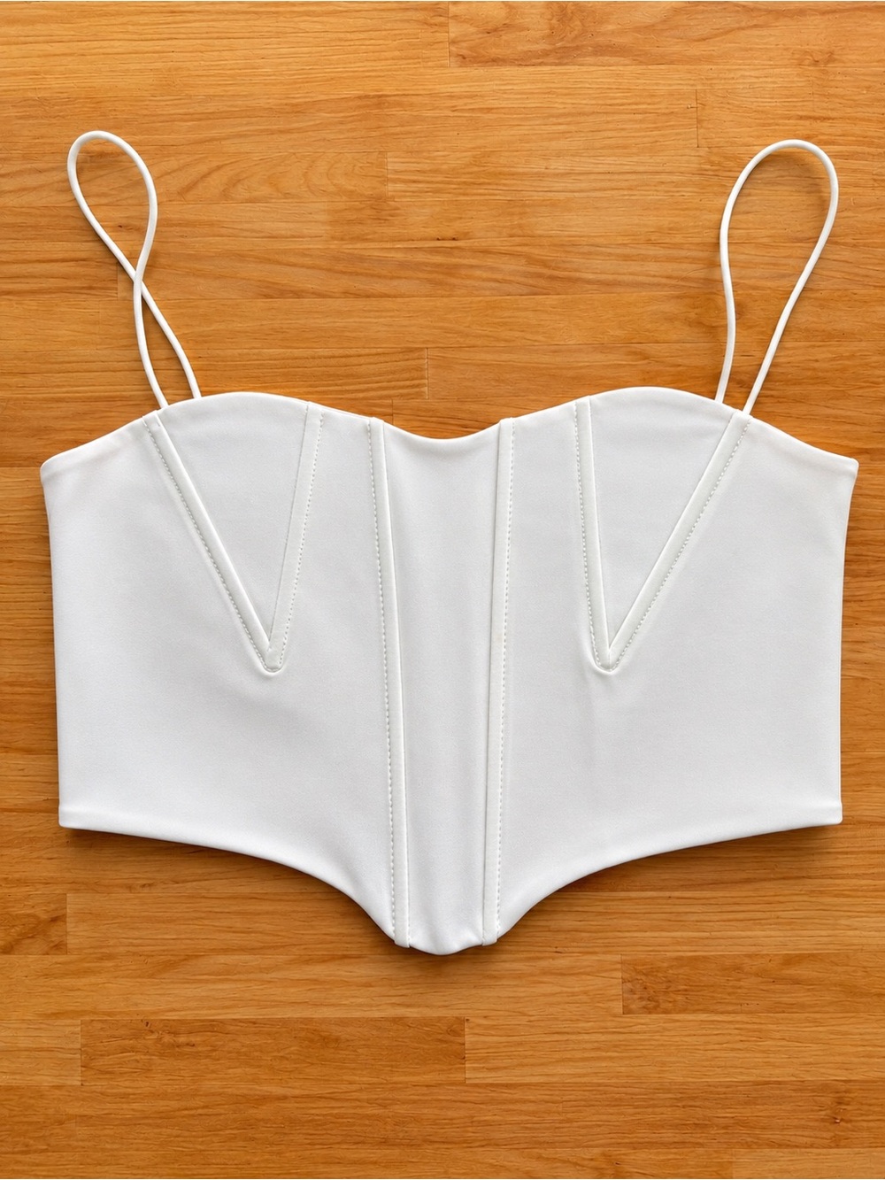 White Corset Top with Spaghetti Straps
